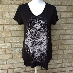 Style & Co Black V neck T-Shirt  XS
